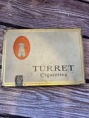 Vintage Turret Cigarettes Metal Tin